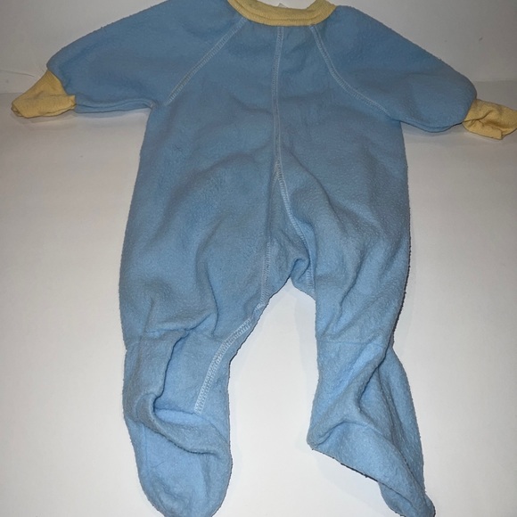 Vintage Gerber Blue Footie Pajamas Zip Up Sleep Outfit With Feet 0/6M - Picture 8 of 8